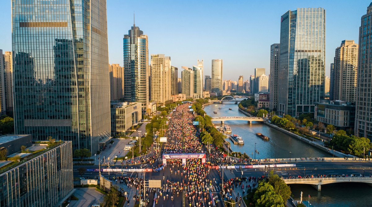 探花城市马拉松航拍视频